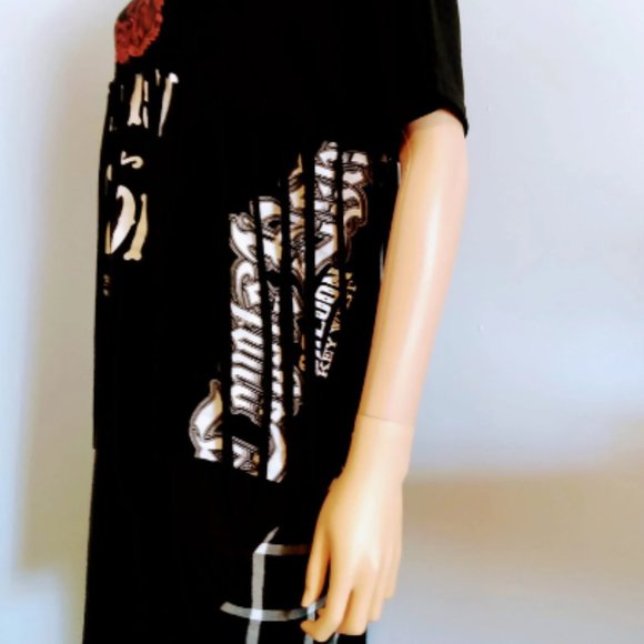 AEROSMITH Fireball Whiskey T Shirt Dress Handmade Vintage Rocker Rockabilly Band - Picture 4 of 9